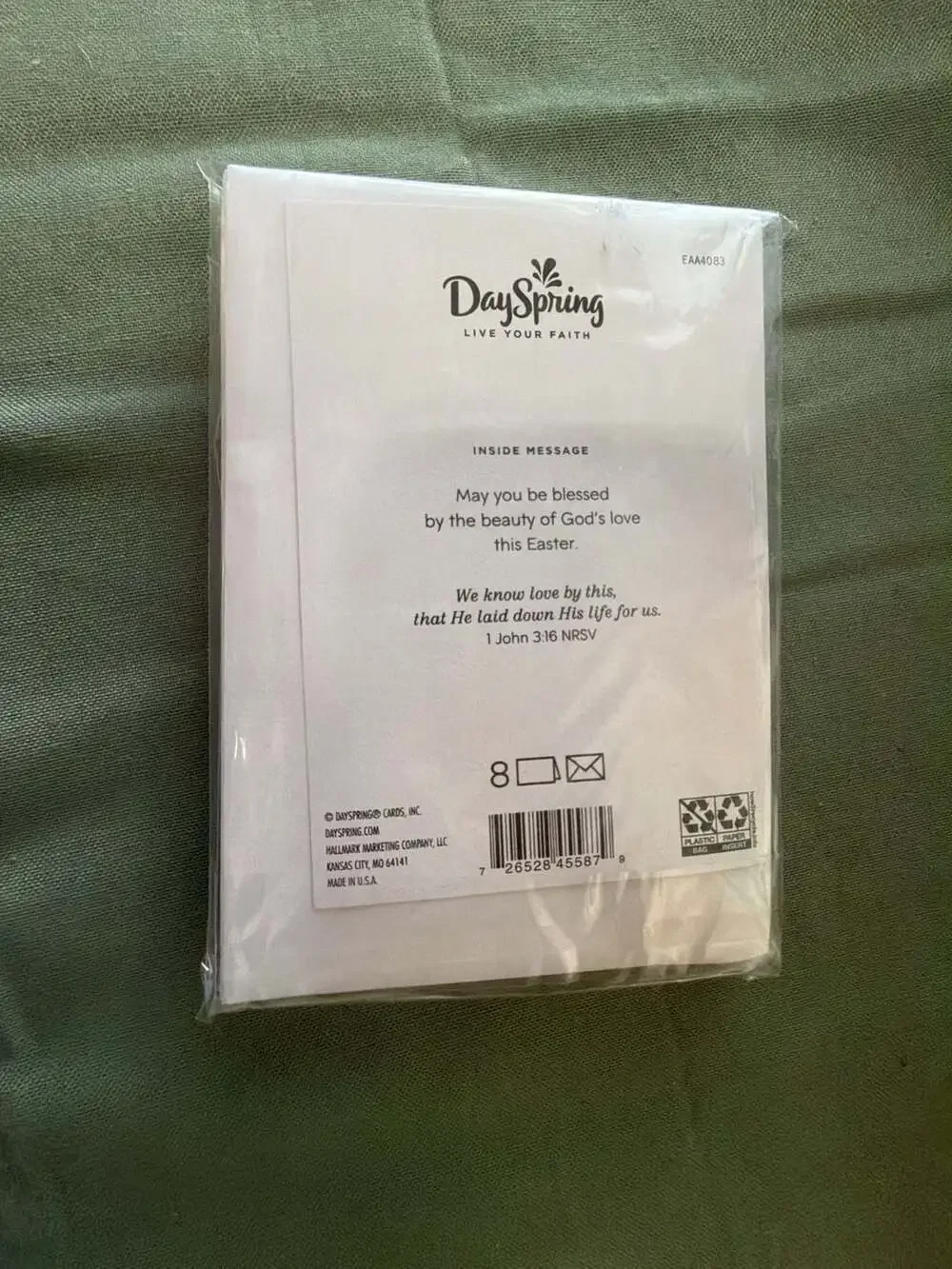 DaySpring Religious Easter Greeting Card Pack (8 Cards and Envelopes)